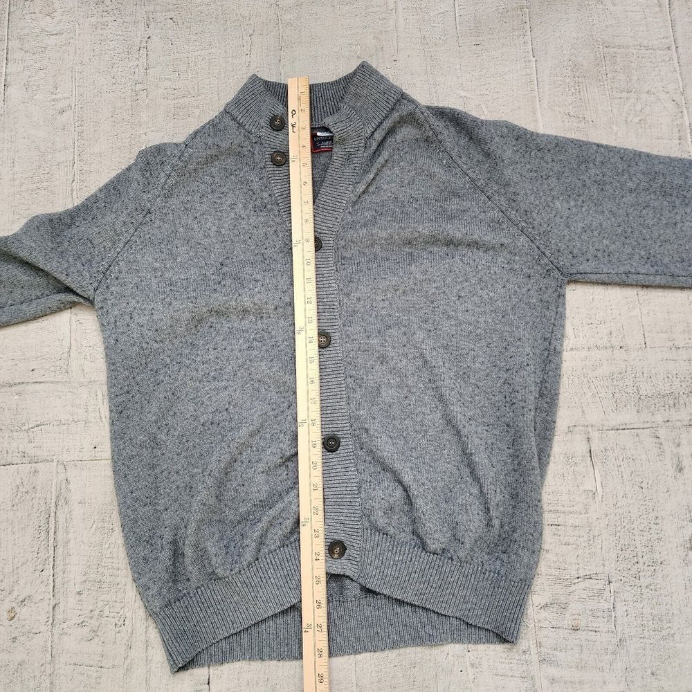 Untuckit Wool Blend Gray Cardigan Sweater‎ Mens XL Knit Button Front Classic - Picture 7 of 8